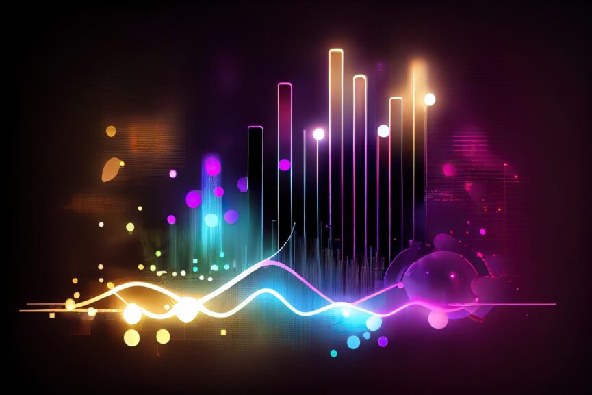 player musicale con effetti grafici